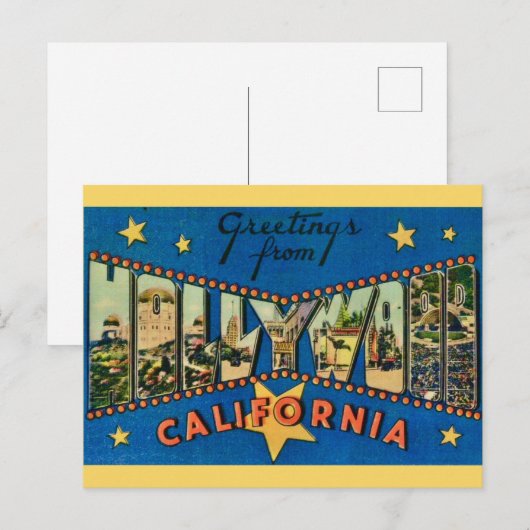 Starry Hollywood Californië Mok Briefkaart (Voorkant / Achterkant)