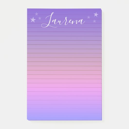 Starry Hues Gepersonaliseerde Naam Notitieblok (Pa Post-it® Notes (Voorkant)