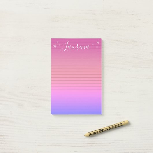 Starry Hues Gepersonaliseerde Naam Notitieblok (Ro Post-it® Notes (Op bureau)