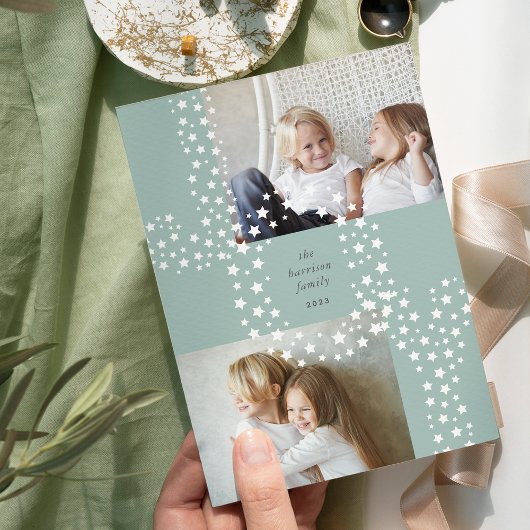 Starry Joy | Twee foto Feestdagenkaart