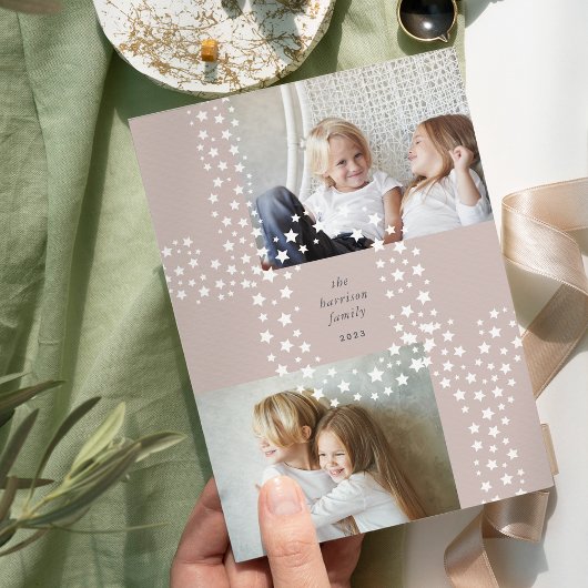 Starry Joy | Twee foto Feestdagenkaart