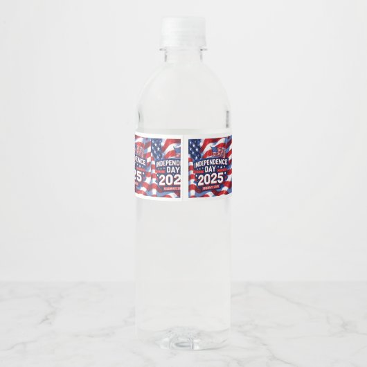 Starry July 4th Celebration Labels Waterfles Etiket (Achterkant)