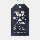 Starry lampjes | Hanukkah Cadeaulabel (Voorkant)