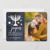 Starry lampjes | Hanukkah-fotokaart Feestdagenkaart (Voorkant)