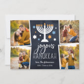 Starry lampjes | Hanukkah Photo Collage Kaart (Voorkant)