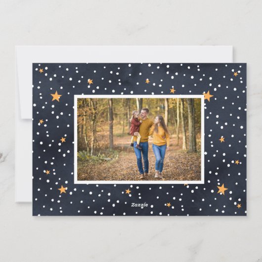 Starry lampjes | Hanukkah Photo Collage Kaart (Achterkant)