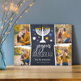 Starry lampjes | Hanukkah Photo Collage Kaart