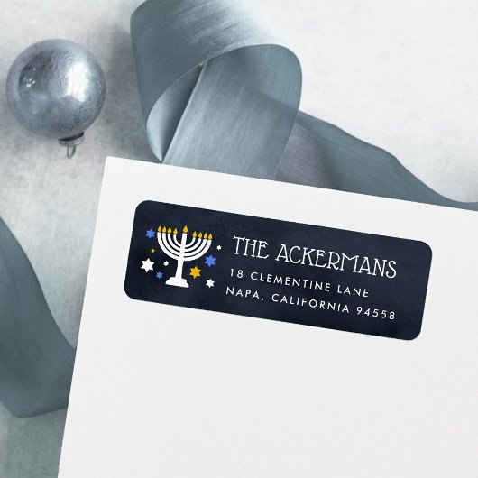 Starry lampjes | Terugkeeradres van Hanukkah Etiket