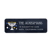 Starry lampjes | Terugkeeradres van Hanukkah Etiket (Voorkant)