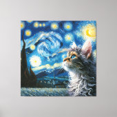 Starry Laperm Kat Portret - Huisdier Portret Canvas Afdruk (Voorkant)