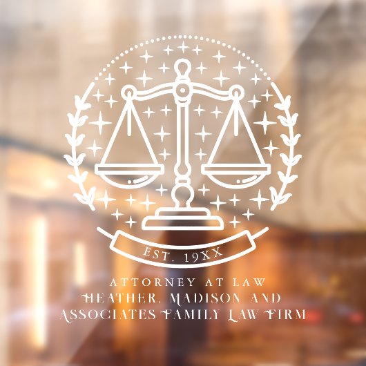 Starry Law Attorney Laurel Business Window Cling Raamsticker (Vel 2)