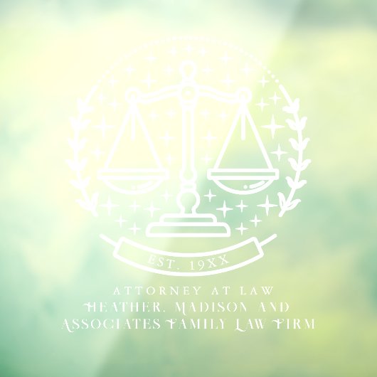 Starry Law Attorney Laurel Business Window Cling Raamsticker (Vel 3)