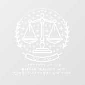 Starry Law Attorney Laurel Business Window Cling Raamsticker (Vel)