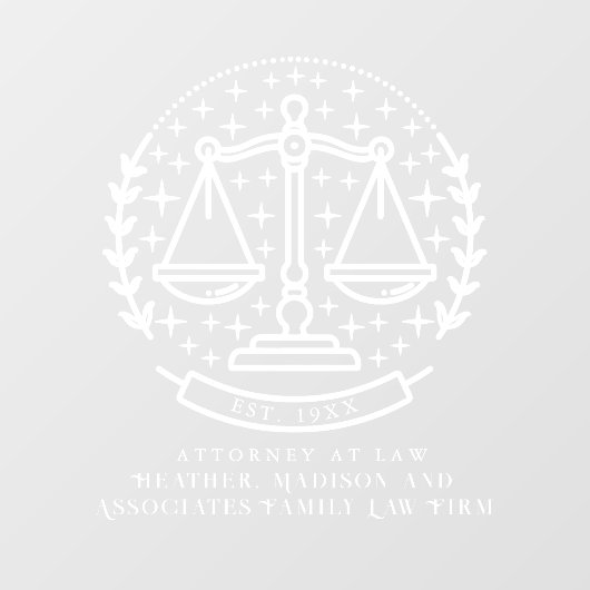 Starry Law Attorney Laurel Business Window Cling Raamsticker (Vel)