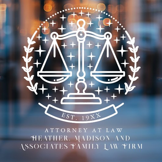 Starry Law Attorney Laurel Business Window Cling Raamsticker