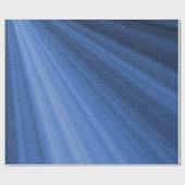 Starry Light Beams op blauw Cadeaupapier (Vlak)