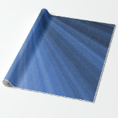 Starry Light Beams op blauw Cadeaupapier (Uitgerold)