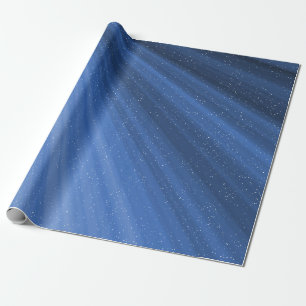 Starry Light Beams op blauw Cadeaupapier
