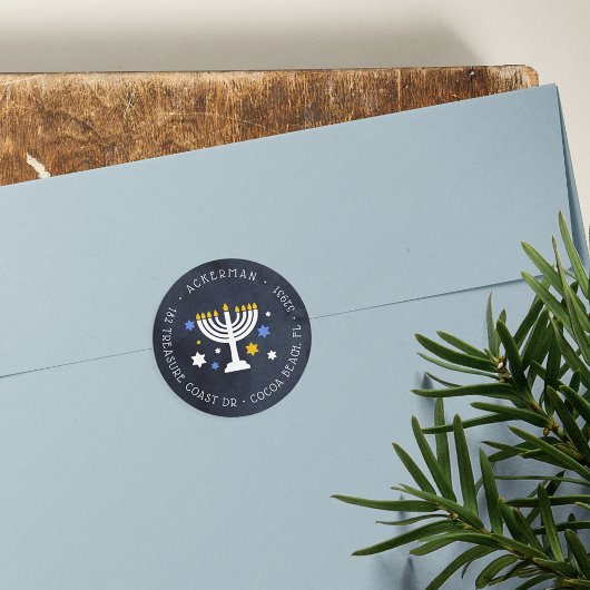 Starry Lights | Hanukkah Return Address Sticker