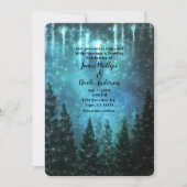 Starry Lights Rustic Pine Trees Country Wedding Kaart (Voorkant)
