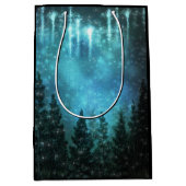 Starry Lights Rustic Pine Trees Country Wedding Medium Cadeauzakje (Voorkant)