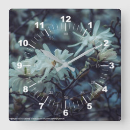 Starry Magnolia 3172 Vierkante Klok