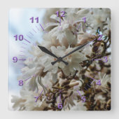 Starry Magnolia 5781 Vierkante Klok (Voorkant)