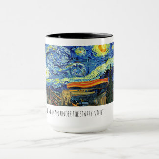 Starry man coffee mug. mok
