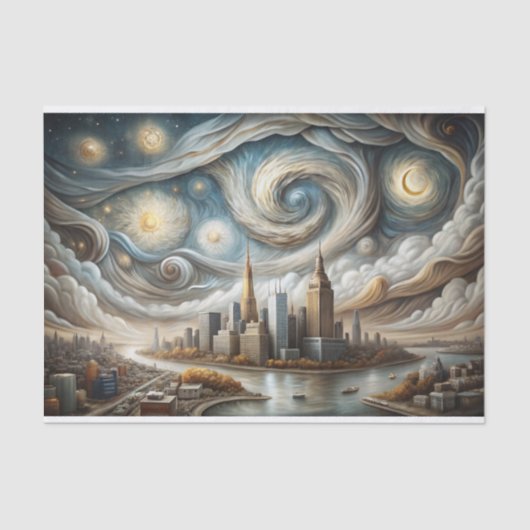 Starry Manhattan Decoupage Tissuepapier (Voorkant)