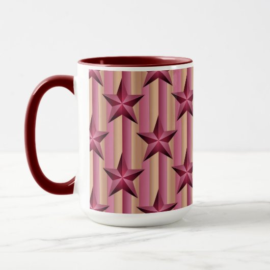 Starry Maroon Roze Beige Witte Combo Mok (Links)