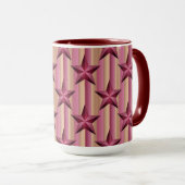 Starry Maroon Roze Beige Witte Combo Mok (Voorkant rechts)