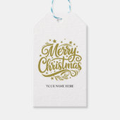 Starry Merry Christmas Greeting Cadeaulabel (Voorkant)