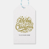 Starry Merry Christmas Greeting Cadeaulabel (Achterkant)