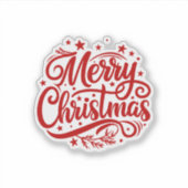 Starry Merry Christmas Greeting Sticker (Voorkant)