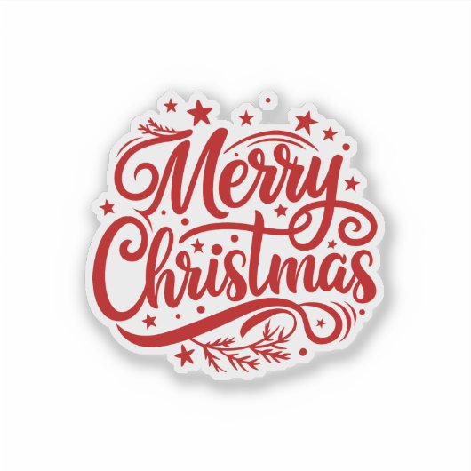 Starry Merry Christmas Greeting Sticker (Voorkant)
