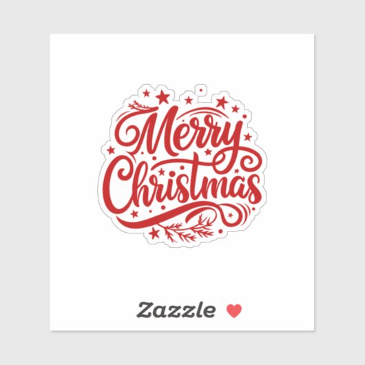 Starry Merry Christmas Greeting Sticker (Vel)
