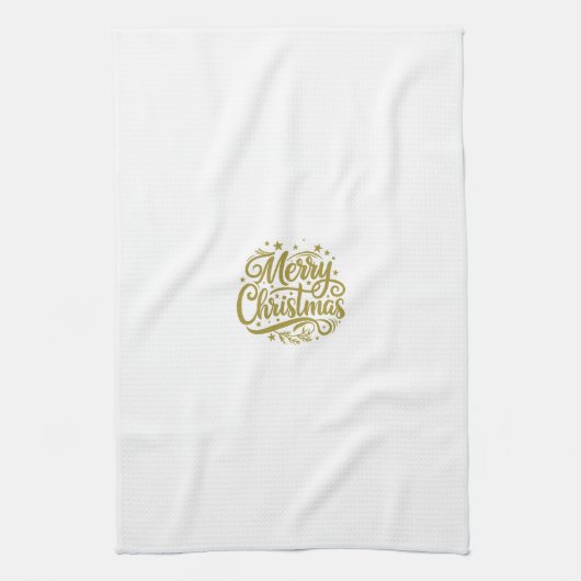 Starry Merry Christmas Greeting Theedoek (Verticaal)