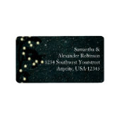 Starry Midnight Lights String Lantern Wedding Etiket (Voorkant)