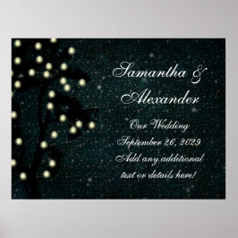 Starry Midnight Lights String Lantern Wedding Poster