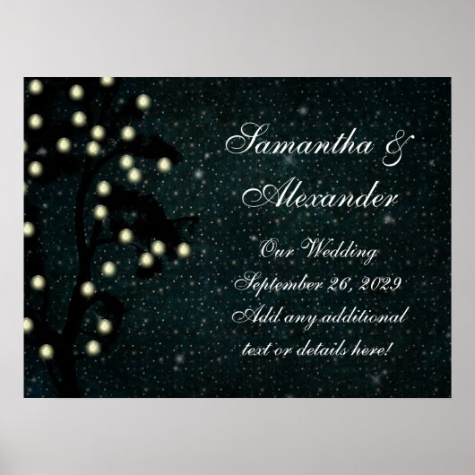 Starry Midnight Lights String Lantern Wedding Poster (Voorkant)