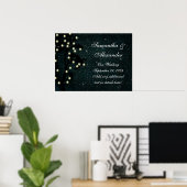 Starry Midnight Lights String Lantern Wedding Poster (Thuiskantoor)