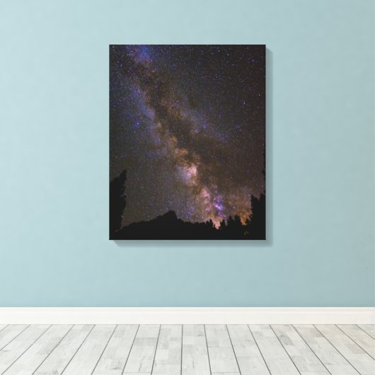 Starry Milky way, Californië Canvas Afdruk (Insitu (Houten vloer))