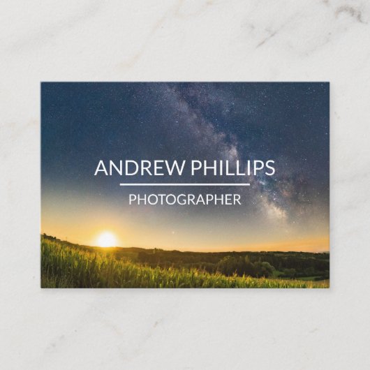 Starry Milky Way Silhouette Sunrise Custom Visitekaartje (Voorkant)