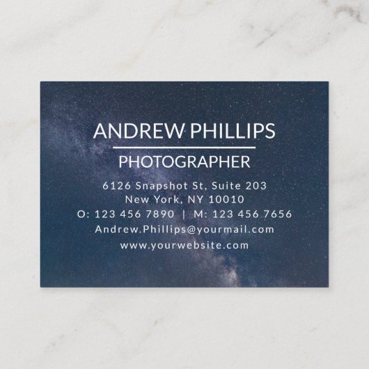 Starry Milky Way Silhouette Sunrise Custom Visitekaartje (Achterkant)