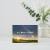 Starry Milky Way Silhouette Sunrise Custom Visitekaartje (Staand voorkant)