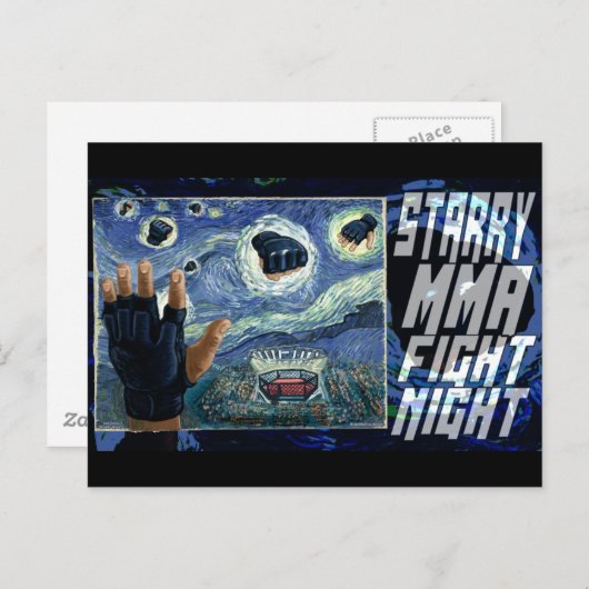 Starry MMA Fight Night Briefkaart (Voorkant / Achterkant)