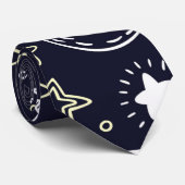 Starry Moon Pattern Stropdas (Opgerold)