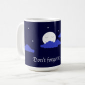 Starry Moon with Clouds:  Dark Blue Koffiemok (Voorkant links)