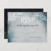 Starry Moonlit Night Monogram Weddenschap RSVP (Voorkant / Achterkant)