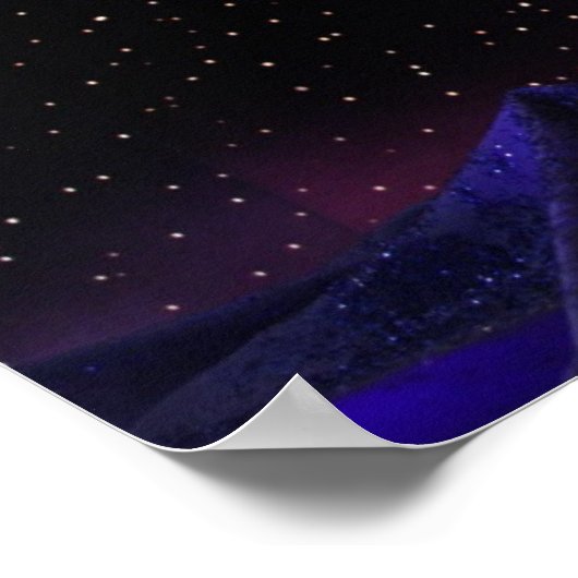Starry Mountain Night Poster (Hoek)